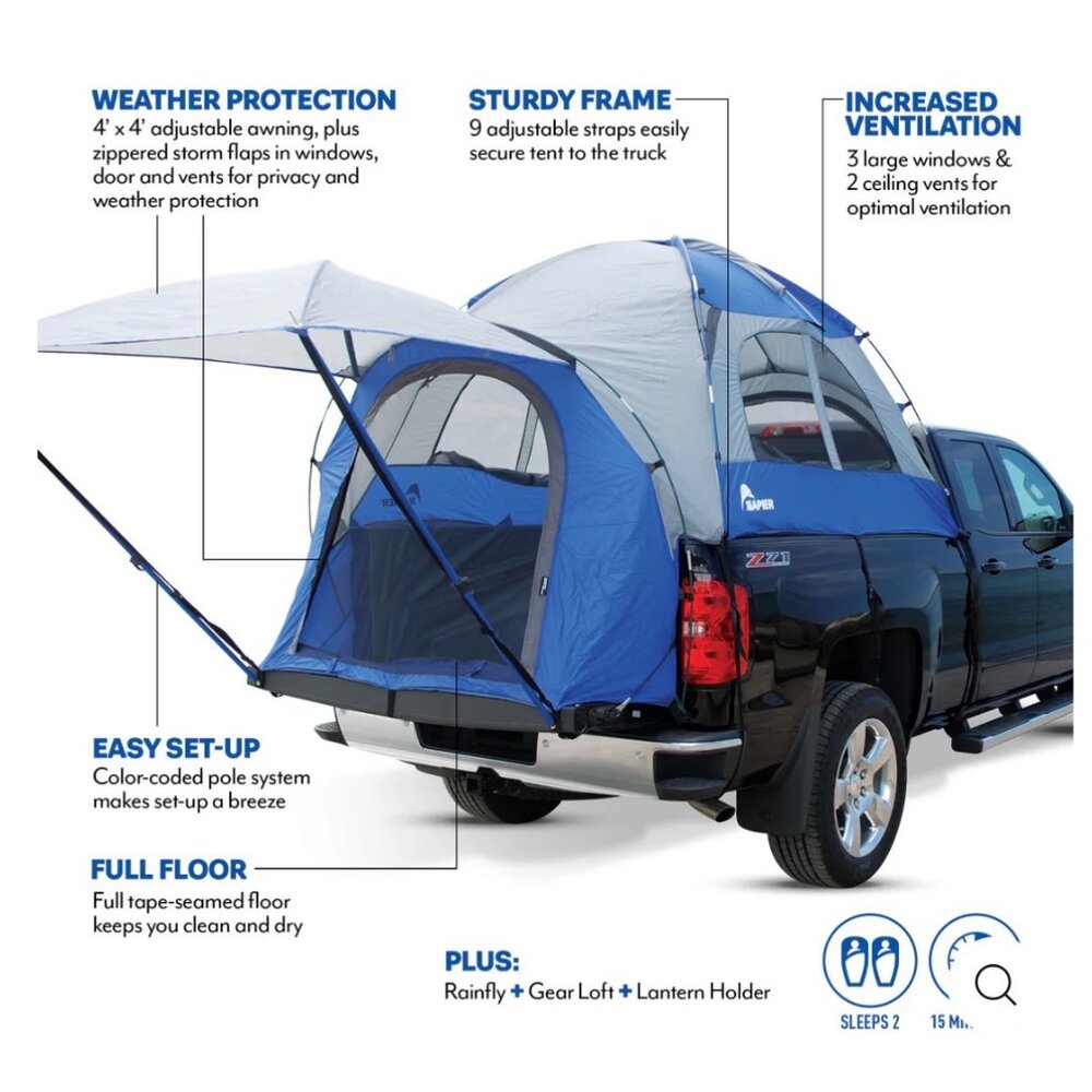 Napier Sportz 57890 Truck Tent 5.5’ Short Bed Full Size Camping Tent - Picture 5 of 10